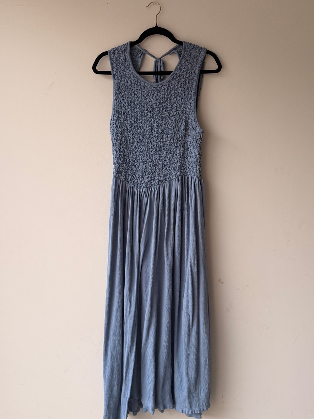 ASOS Blue Sleeveless Smocked Maxi Dress